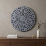 28" X 28" Gray Sandstone Round Wall Decor