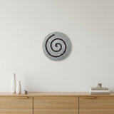 28" X 28" X 2" Gray Round Modern Spiral Wall Art