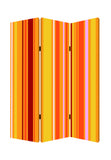 72" Orange And Yellow Canvas Folding Three Panel Screen Room Divider