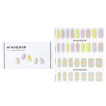 Nail Sticker (Patterned) - # Neon Crossline Nail - 32pcs