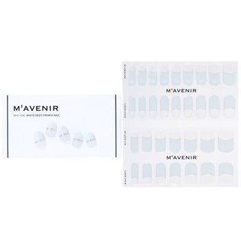 Nail Sticker (White) - # White Deep French Nail - 32pcs