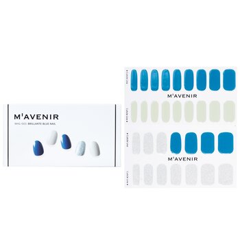 Nail Sticker (Blue) - # Brillante Blue Nail - 32pcs