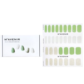Nail Sticker (Green) - # Brillante Green Nail - 32pcs