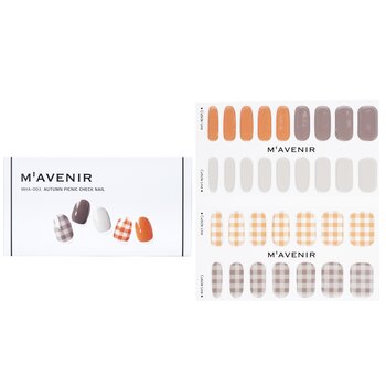Nail Sticker (Patterned) - # Autumn Picnic Check Nail - 32pcs