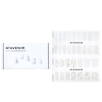 Nail Sticker (White) - # Silver Wedding Ring Nail - 32pcs