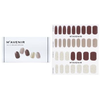 Nail Sticker (Assorted Colour) - # Brillante Sepia Nail - 32pcs