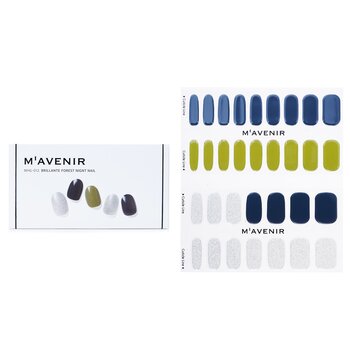 Nail Sticker (Blue) - # Brillante Forest Nignt Nail - 32pcs