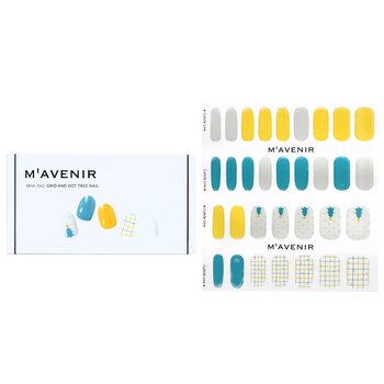 Nail Sticker (Assorted Colour) - # Grid And Dot Tree Nail - 32pcs