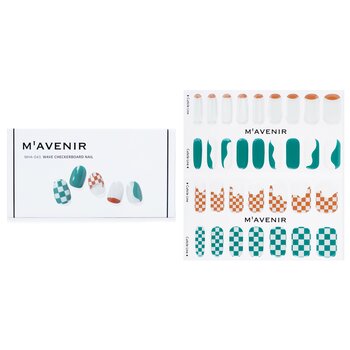 Nail Sticker (Patterned) - # Wave Checkerboard Nail - 32pcs