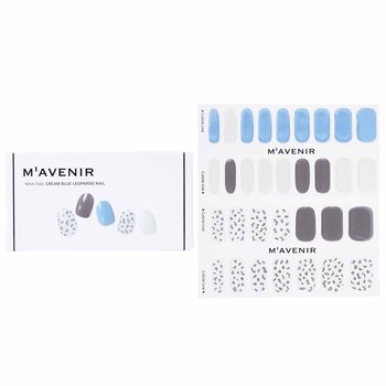 Nail Sticker (Patterned) - # Cream Blue Leopardo Nail - 32pcs