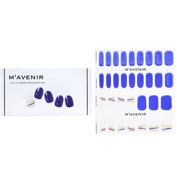 Nail Sticker (Blue) - # Bright Road Night Nail - 32pcs