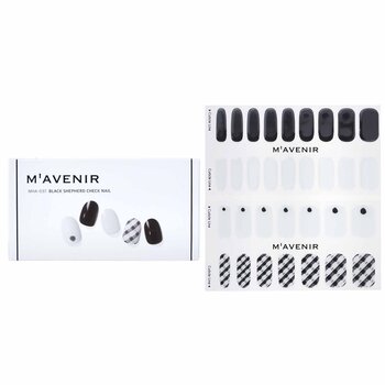 Nail Sticker (White) - # Black Shepherd Check Nail - 32pcs
