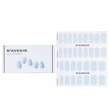 Nail Sticker (Blue) - # Soft Blue Nail - 32pcs