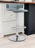 Gray And Silver Metal Swivel Low Back Adjustable Height Bar Chair