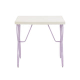 22" Lilac Steel and Wood Nightstand