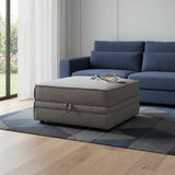 30" Gray Velvet Ottoman With Storage