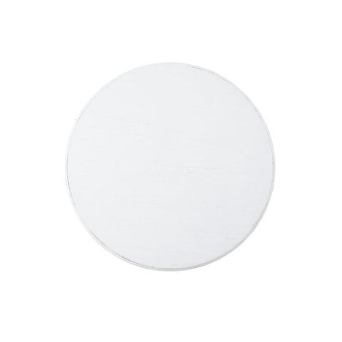 22" White Wood Round Pedestal End Table