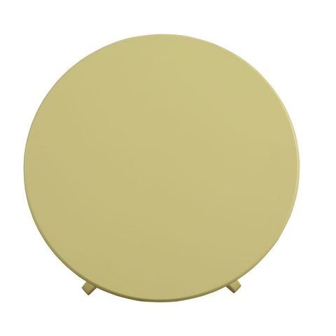 22" Light Yellow Wood Round Pedestal End Table
