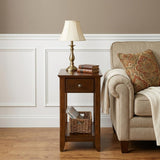 23" Brown Solid Wood End Table
