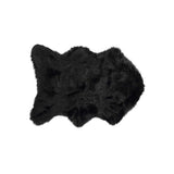 2' X 3' Black Faux Sheepskin Animal Print Washable Area Rug