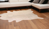 6' X 7' Off White Cowhide Cowhide Print Handmade Area Rug