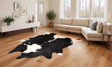 6' X 7' Black And White Cowhide Animal Print Area Rug