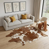 6' X 7' Brown And White Cowhide Handmade Area Rug
