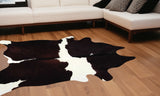 6' X 7' Brown And White Cowhide Cowhide Print Area Rug