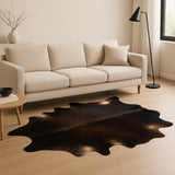 6' X 7' Black And White Cowhide Cowhide Print Area Rug