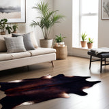 6' X 7' Black And White Cowhide Cowhide Print Area Rug