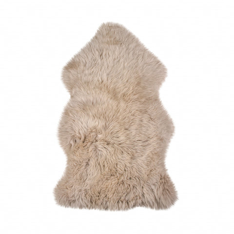 2' X 3' Taupe Genuine Sheepskin Animal Print Shag Area Rug