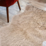 2' X 3' Taupe Genuine Sheepskin Animal Print Shag Area Rug