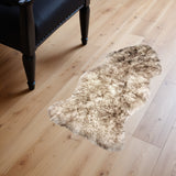 2' X 3' Brown And White Genuine Sheepskin Ombre Area Rug