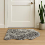 2' X 3' Gray Genuine Sheepskin Animal Print Shag Area Rug