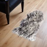 2' X 3' Gray Genuine Sheepskin Animal Print Shag Area Rug