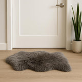 2' X 3' Gray Genuine Sheepskin Animal Print Shag Area Rug