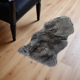 2' X 3' Gray Genuine Sheepskin Animal Print Shag Area Rug