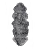 6' Gray Genuine Sheepskin Animal Print Shag Area Rug