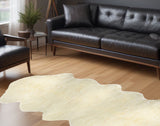 6' Natural Genuine Sheepskin Animal Print Shag Area Rug