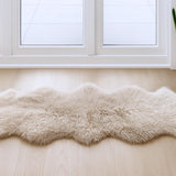 6' Taupe Genuine Sheepskin Area Rug