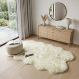 4' X 6' Natural Genuine Sheepskin Handmade Area Rug