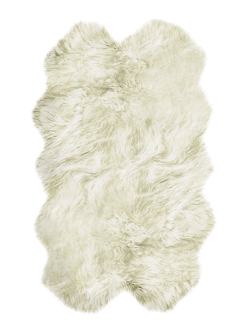 4' X 6' Natural Genuine Sheepskin Handmade Area Rug