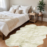 4' X 6' Natural Genuine Sheepskin Handmade Area Rug