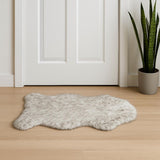 2' X 3' Gray Faux Sheepskin Washable Area Rug