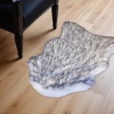 2' X 3' Gray Faux Sheepskin Washable Area Rug
