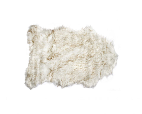 2' X 3' Tan Faux Sheepskin Ombre Area Rug