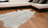 6' X 7' Gray Cowhide Cowhide Print Area Rug