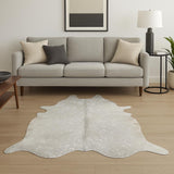 6' X 7' Gray Cowhide Cowhide Print Area Rug
