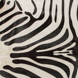 6' X 7' Black And Off White Cowhide Zebra Print Area Rug