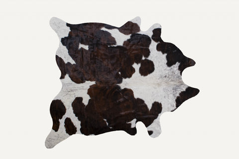 6' X 7' Brown And White Cowhide Cowhide Print Area Rug